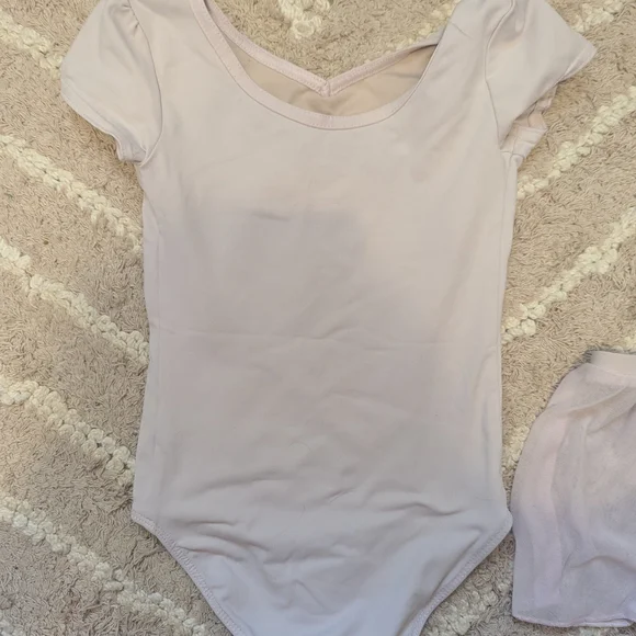 EUC Danskin Now Pink Lined Leotard And Skirt Girls XS 4/5 - Picture 3 of 3